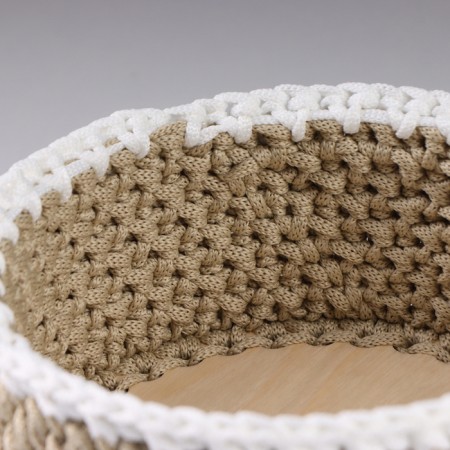 A set of knitted baskets, 3 pcs, polyester fiber, olive-5