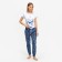Female set (T -shirt, trousers) sailor, white color, size 46