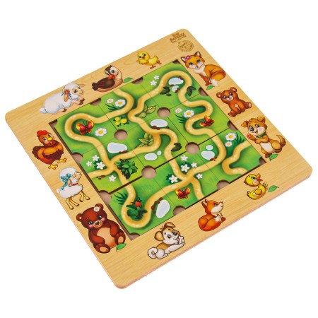 Puzzle "Make a track", mom and cubs-2