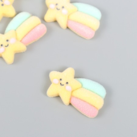 Decor for creativity velvet spraying "Star Smail with Rainbow" 0.6x1.8x2.5 cm