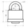 The castle of the hinged "gait" VS1Ch-374P KA Type 2, moisture. With one secret. 3kl., D = 6.5 mm