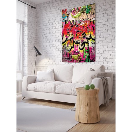 Decorative panel with photo printing "abundance of graffiti", vertical, size 100x150 cm