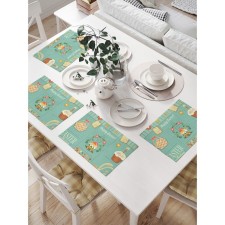 A set of napkins for setting the table “Vintage congratulations on Easter”, rectangular, size 32x46 cm, 4 pcs