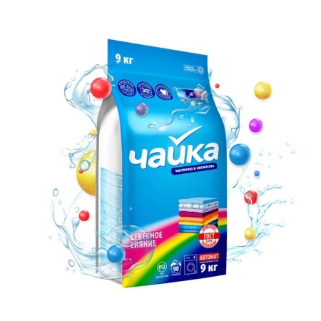 Washing powder of a seagull, "northern lights", a machine gun, for colored linen, 9 kg