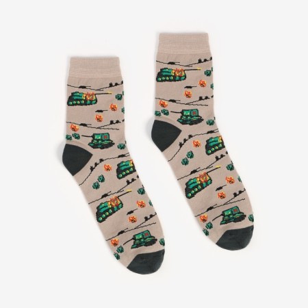 Male socks, Hakki Beige/Tanks, size 42-43-1