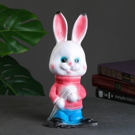 New Year's piggy bank "Hare Skier" Bely, 27cm-4