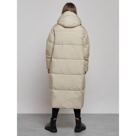 Coat insulated winter female, size 50, light-beige color-3