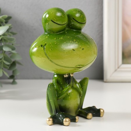 Souvenir Polystone Lak "Frog Moti Meditizes" 10x7x15 cm-1