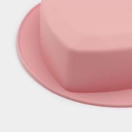 The form for baking the share "Heart. Circle ", silicone, 22 × 20 cm, internal size 17 × 19.5 × 5 cm, color mix-3