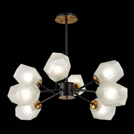 Ceiling EVOLUCE lamp. Sle205102-08. Terramo. 8x60 watts, E27, 82x82x58 cm, brass color, black-1