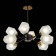 Ceiling EVOLUCE lamp. Sle205102-08. Terramo. 8x60 watts, E27, 82x82x58 cm, brass color, black