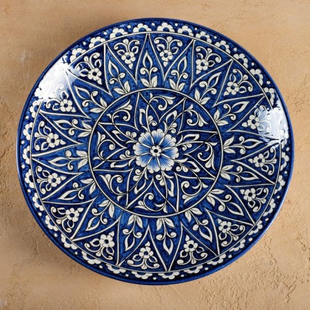 Largan Rishtan ceramics "Flowers", 32 cm, blue-1