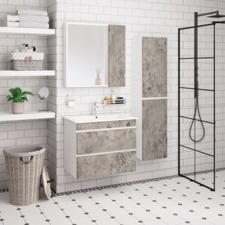 Cabinet-mirror "Manhattan 75" gray concrete, universal-2