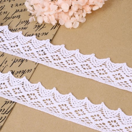 Knitted lace, 40 mm × 10 ± 1 m, white color-1