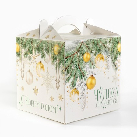 Confectionery box with a window, a chest, “Cozy New Year” 20 x 20 x 20 cm, New Year-2