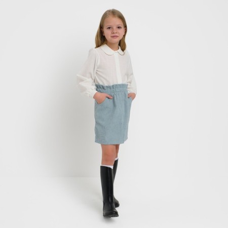 Children's skirt KAFTAN "Velvet", p. 32 (110-116), gray-blue-2