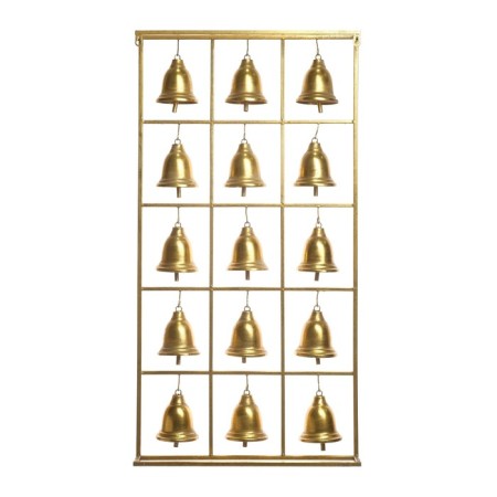 Decor wall metal "bells" 15 bells gold 97x50.5x10 cm-6