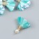 Decor Textile "Flower 2 colors with pearls. Heavenly and white" set 6 pcs 3 cm