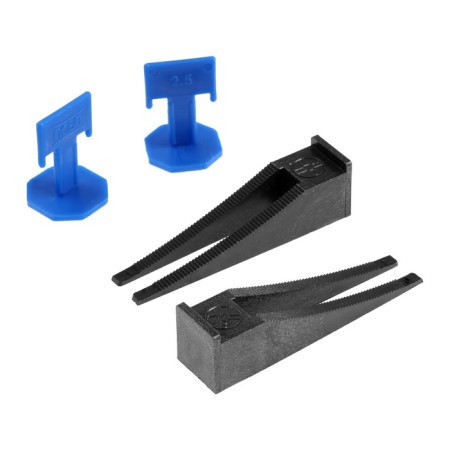 LOM tile leveling system, 2.5 mm clip + wedge (40 + 40 pcs.), Package