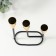 Summary Metal for 3 candles "Athena" black with gold 13x5.8x22.2 cm