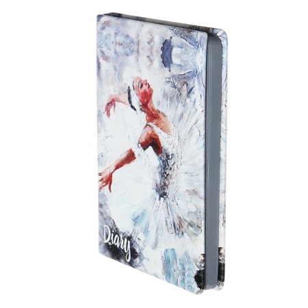 Leduced Diary A5, 160 sheets, Devente.elizabeth, solid cover of artificial leather with foam rubber, color cut, a, clock 70 g/m2, gray-1