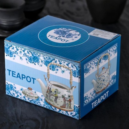 Keramic teapot keramic with metal sieve "Landscape", 600 ml-6