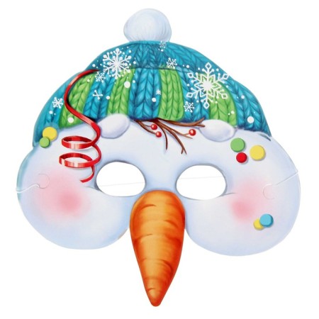Costume "Snowman with a black bucket" overalls, mask, scarf growth 98-104-1