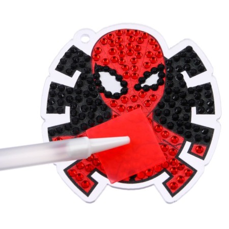 Diamond mosaic on the key fob, 6.5x6.3 cm, Spider-Man-6