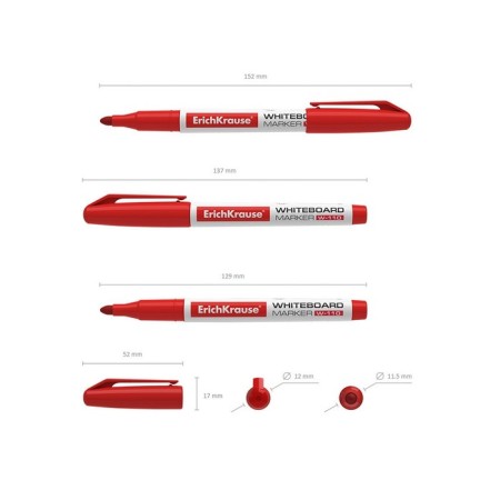 Board marker, 2.0 mm, Erichkrause W-110, Round, Red-4