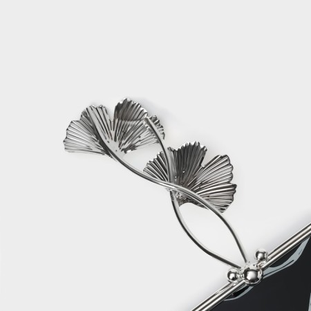 Napkin "flowers", 15 × 15 × 8.5, silver metal color-10