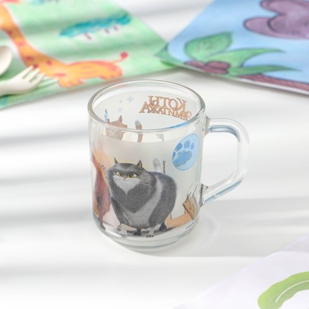 Mug "Cats of the Hermitage", 230 ml, glass, in gift packaging-1