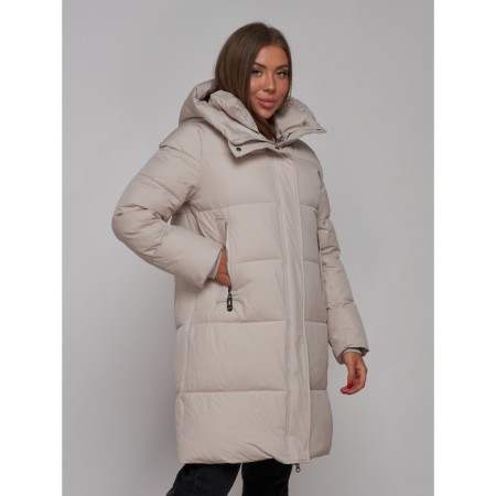 Coat insulated winter female, size 50, light-gray color-9