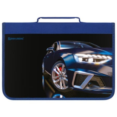 Brauberg A4 Lightning folder with a pen, an organizer, 1 department, "Super Car", 272219