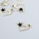 Decor for creativity metal, rhinestones "curved heart with a crown" gold 1.5x1.8 cm