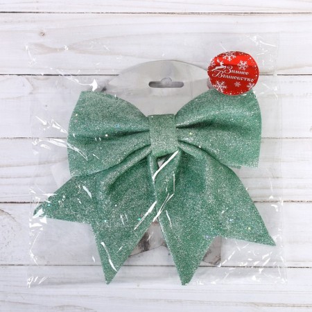 Christmas tree decoration "Bolt Glitter" 20x18 cm, light green-1