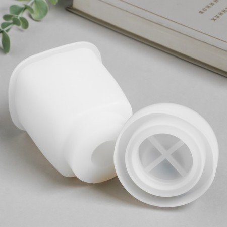 Mold Silicon "Square Bank" with a lid of 7.5x7.5x10.4 cm-2
