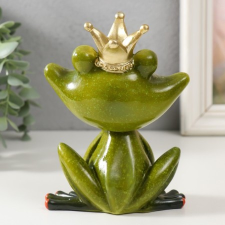 Souvenir Polystone Lak "Frog - Princess" Head on the spring 14.5x11x8.2 cm-2