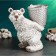 Steam for the little things "Bear with a basket" White with silver, 30cm
