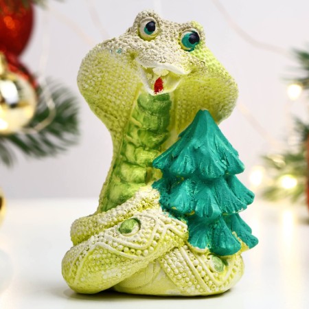 Figure "Snake with a Christmas tree" lemon, 8x6cm
