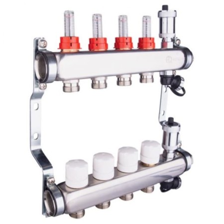 Aqualink Collector Group, 1 "X3/4", 11 outputs, with consumables, stainless steel-2
