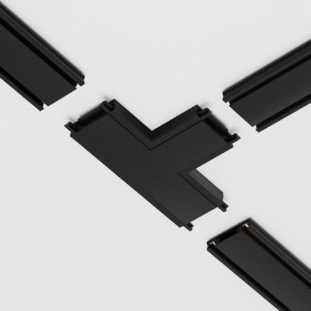 T-shaped power connector for the Technical tra084ct-11b overhead track system, 5.5x8.6x0.6 cm, black color is black-3