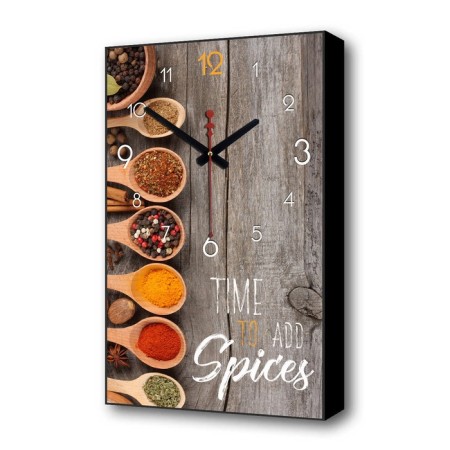 Carty clock is wall-mounted, for the kitchen, "spices", a smooth move, 57 x 35 x 4 cm