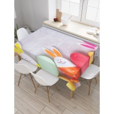 Tables on the table “Painted eggs with ears”, rectangular, sata, size 120x145 cm