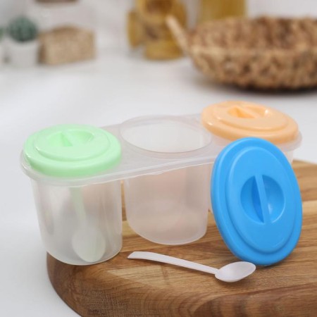 A set of cans for bulk products "Comfort", 3 pcs, 21 × 9.5 × 8 cm, with spoons, color mix-2
