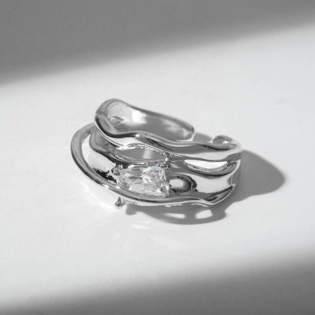 Ring "Fantasy" Fog, white color in silver, dimensionless