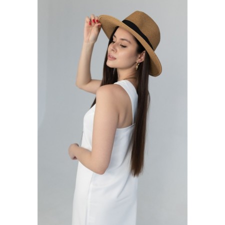 Women's hat, size 54-58, beige color