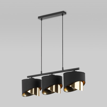 Suspended lamp TK Lighting Grant Black 4824, E27, 3x40W, 700x200 mm, black color