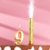 Candle for cake the number "9", "Oval + fountain" Golden