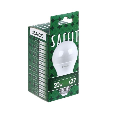 LED LED SAFFIT, 20W 230V E27 4000K A60, SBA6020-2