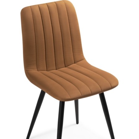 Stool on a metal frame Dani metal/velor, black/orange 43x48x85 cm-4